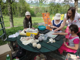 Děti, workshop, terasa, Pod Zvičinou